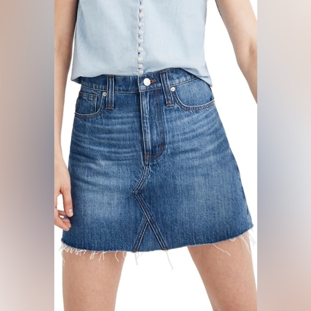 Madewell Dark Blue Denim Mini Skirt